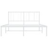 Cama Matrimonial | Cama Para Adultos | Estructura De Cama Con Cabecero Metal Blanca 140x200 Cm Cfw674411