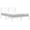 Cama Matrimonial | Cama Para Adultos | Estructura De Cama Con Cabecero Metal Blanca 140x200 Cm Cfw712040