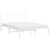 Cama Matrimonial | Cama Para Adultos | Estructura De Cama Con Cabecero Metal Blanca 140x200 Cm Cfw351460