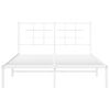 Cama Matrimonial | Cama Para Adultos | Estructura De Cama Con Cabecero Metal Blanca 140x200 Cm Cfw351460