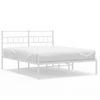 Cama Matrimonial | Cama Para Adultos | Estructura De Cama Con Cabecero Metal Blanca 160x200 Cm Cfw361559