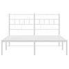 Cama Matrimonial | Cama Para Adultos | Estructura De Cama Con Cabecero Metal Blanca 160x200 Cm Cfw361559