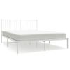 Cama Matrimonial | Cama Para Adultos | Estructura De Cama Con Cabecero Metal Blanca 160x200 Cm Cfw504907