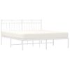 Cama Matrimonial | Cama Para Adultos | Estructura De Cama Con Cabecero Metal Blanca 160x200 Cm Cfw371717