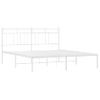 Cama Matrimonial | Cama Para Adultos | Estructura De Cama Con Cabecero Metal Blanca 160x200 Cm Cfw371717