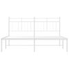 Cama Matrimonial | Cama Para Adultos | Estructura De Cama Con Cabecero Metal Blanca 160x200 Cm Cfw371717