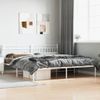 Cama Matrimonial | Cama Para Adultos | Estructura De Cama Con Cabecero Metal Blanca 200x200 Cm Cfw695762