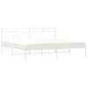 Cama Matrimonial | Cama Para Adultos | Estructura De Cama Con Cabecero Metal Blanca 200x200 Cm Cfw695762