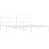 Cama Matrimonial | Cama Para Adultos | Estructura De Cama Con Cabecero Metal Blanca 200x200 Cm Cfw695762