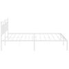 Cama Matrimonial | Cama Para Adultos | Estructura De Cama Con Cabecero Metal Blanca 200x200 Cm Cfw695762