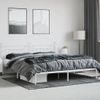 Cama Matrimonial | Cama Para Adultos | Estructura De Cama Con Cabecero Metal Blanca 200x200 Cm Cfw470160