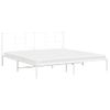 Cama Matrimonial | Cama Para Adultos | Estructura De Cama Con Cabecero Metal Blanca 200x200 Cm Cfw681598