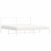 Cama Matrimonial | Cama Para Adultos | Estructura De Cama Con Cabecero Metal Blanca 200x200 Cm Cfw58577