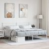 Cama Matrimonial | Cama Para Adultos | Estructura De Cama Con Cabecero Metal Blanca 200x200 Cm Cfw750480