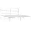 Cama Matrimonial | Cama Para Adultos | Estructura De Cama Con Cabecero Metal Blanca 200x200 Cm Cfw750480