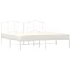 Cama Matrimonial | Cama Para Adultos | Estructura De Cama Con Cabecero Metal Blanca 200x200 Cm Cfw270774