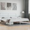 Cama Matrimonial | Cama Para Adultos | Estructura De Cama Con Cabecero Metal Blanca 200x200 Cm Cfw176252