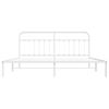 Cama Matrimonial | Cama Para Adultos | Estructura De Cama Con Cabecero Metal Blanca 200x200 Cm Cfw176252