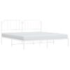 Cama Matrimonial | Cama Para Adultos | Estructura De Cama Con Cabecero Metal Blanca 200x200 Cm Cfw349701