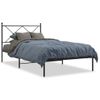 Cama Individual | Cama Para Adultos | Estructura De Cama Con Cabecero Metal Negro 100x190 Cm Cfw11976