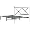 Cama Individual | Cama Para Adultos | Estructura De Cama Con Cabecero Metal Negro 100x190 Cm Cfw11976