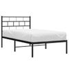 Cama Individual | Cama Para Adultos | Estructura De Cama Con Cabecero Metal Negro 100x200 Cm Cfw522045