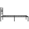 Cama Individual | Cama Para Adultos | Estructura De Cama Con Cabecero Metal Negro 100x200 Cm Cfw522045