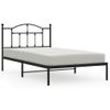 Cama Individual | Cama Para Adultos | Estructura De Cama Con Cabecero Metal Negro 100x200 Cm Cfw538848