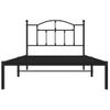 Cama Individual | Cama Para Adultos | Estructura De Cama Con Cabecero Metal Negro 100x200 Cm Cfw538848