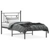 Cama Individual | Cama Para Adultos | Estructura De Cama Con Cabecero Metal Negro 100x200 Cm Cfw598886