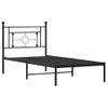 Cama Individual | Cama Para Adultos | Estructura De Cama Con Cabecero Metal Negro 100x200 Cm Cfw598886