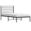 Cama Individual | Cama Para Adultos | Estructura De Cama Con Cabecero Metal Negro 100x200 Cm Cfw589490