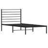 Cama Individual | Cama Para Adultos | Estructura De Cama Con Cabecero Metal Negro 100x200 Cm Cfw589490