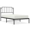 Cama Individual | Cama Para Adultos | Estructura De Cama Con Cabecero Metal Negro 100x200 Cm Cfw796090