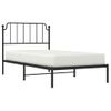 Cama Individual | Cama Para Adultos | Estructura De Cama Con Cabecero Metal Negro 100x200 Cm Cfw796090