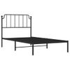 Cama Individual | Cama Para Adultos | Estructura De Cama Con Cabecero Metal Negro 100x200 Cm Cfw796090