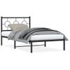 Cama Para Adulto | Cama Individual | Estructura De Cama Con Cabecero Metal Negro 100x200 Cm Cfw605568