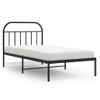 Cama Individual | Cama Para Adultos | Estructura De Cama Con Cabecero Metal Negro 100x200 Cm Cfw799444