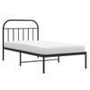 Cama Individual | Cama Para Adultos | Estructura De Cama Con Cabecero Metal Negro 100x200 Cm Cfw799444