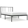 Cama Individual | Cama Para Adultos | Estructura De Cama Con Cabecero Metal Negro 100x200 Cm Cfw409656