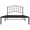 Cama Individual | Cama Para Adultos | Estructura De Cama Con Cabecero Metal Negro 107x203 Cm Cfw826385