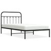 Cama Individual | Cama Para Adultos | Estructura De Cama Con Cabecero Metal Negro 107x203 Cm Cfw337014