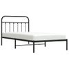 Cama Individual | Cama Para Adultos | Estructura De Cama Con Cabecero Metal Negro 107x203 Cm Cfw337014