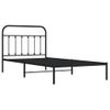 Cama Individual | Cama Para Adultos | Estructura De Cama Con Cabecero Metal Negro 107x203 Cm Cfw337014