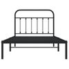 Cama Individual | Cama Para Adultos | Estructura De Cama Con Cabecero Metal Negro 107x203 Cm Cfw337014