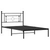 Cama Individual | Cama Para Adultos | Estructura De Cama Con Cabecero Metal Negro 107x203 Cm Cfw121099