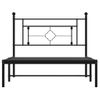 Cama Individual | Cama Para Adultos | Estructura De Cama Con Cabecero Metal Negro 107x203 Cm Cfw121099