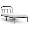 Cama Individual | Cama Para Adultos | Estructura De Cama Con Cabecero Metal Negro 107x203 Cm Cfw301484