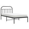 Cama Individual | Cama Para Adultos | Estructura De Cama Con Cabecero Metal Negro 107x203 Cm Cfw301484