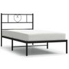 Cama Individual | Cama Para Adultos | Estructura De Cama Con Cabecero Metal Negro 107x203 Cm Cfw627024